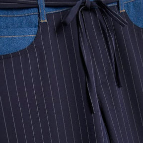 Navy Hybrid Pinstripe Tailored Trousers