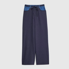 Navy Hybrid Pinstripe Tailored Trousers