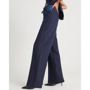 Navy Hybrid Pinstripe Tailored Trousers