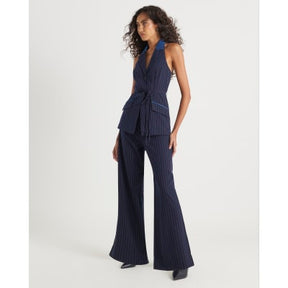 Navy Hybrid Pinstripe Tailored Trousers