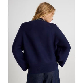Navy Knitted High Neck jumper