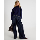 Navy Knitted High Neck jumper