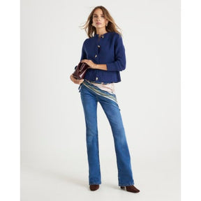 Navy Knitted Long Sleeve Cardigan