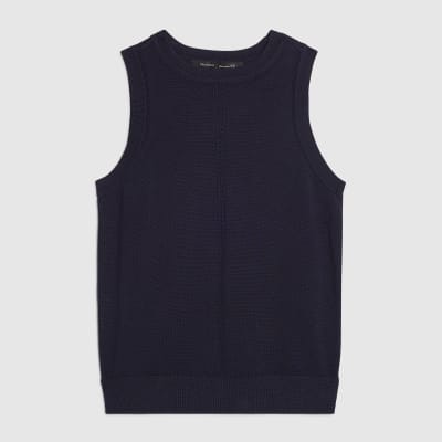 Navy Knitted Vest Top
