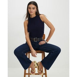 Navy Knitted Vest Top