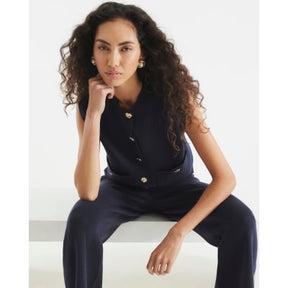 Navy Knitted Waistcoat