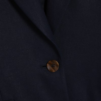 Navy Linen Look Blazer