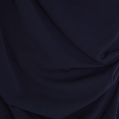 Navy Long Sleeve Asymmetric Drape Mini Dress