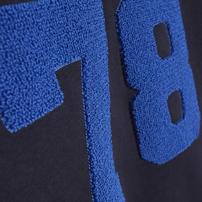 Navy Long Sleeve Collared Number Sweatshirt