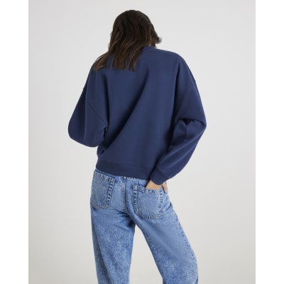 Navy Long Sleeve Milano Pearl Sweatshirt