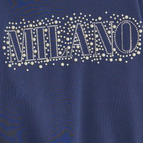 Navy Long Sleeve Milano Pearl Sweatshirt