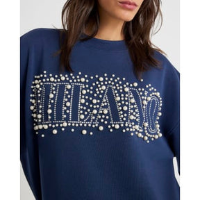 Navy Long Sleeve Milano Pearl Sweatshirt