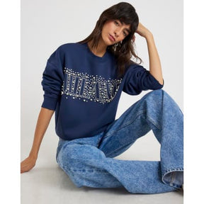 Navy Long Sleeve Milano Pearl Sweatshirt