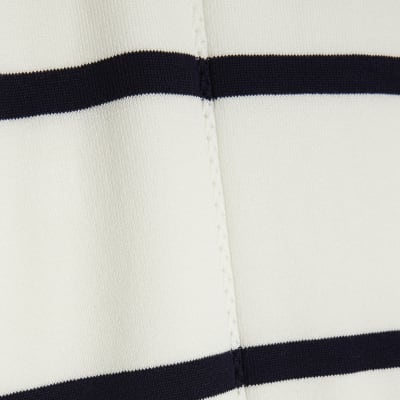 Navy Long Sleeve Striped Knitted Top