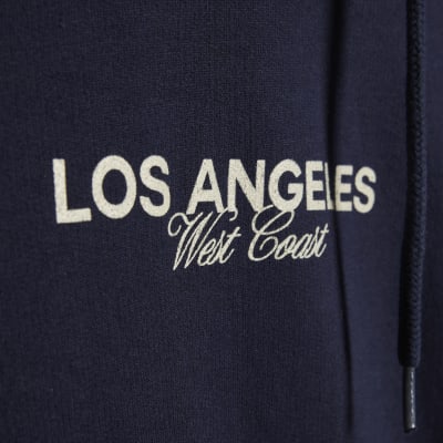Navy Los Angeles Back Print Hoodie