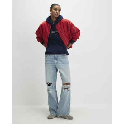 Navy Los Angeles Back Print Hoodie