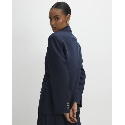 Navy Oversized Long Sleeve Blazer