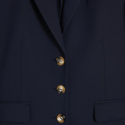 Navy Oversized Long Sleeve Blazer