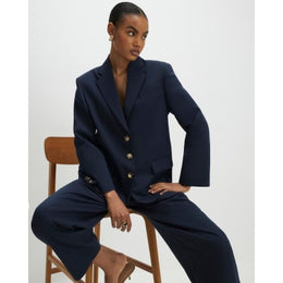 Navy Oversized Long Sleeve Blazer