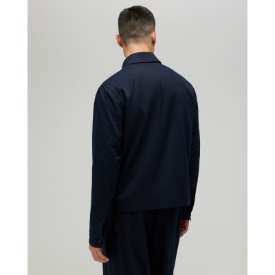 Navy Pinstripe Blazer Jacket