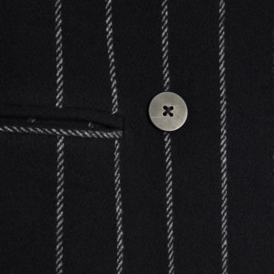 Navy Pinstripe Double breasted Coat