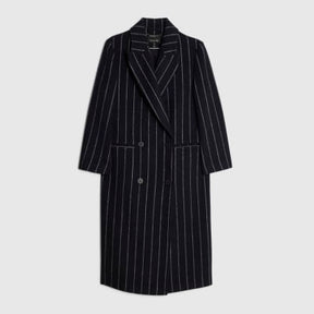 Navy Pinstripe Double breasted Coat