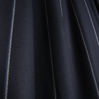 Navy pinstripe wide leg trousers