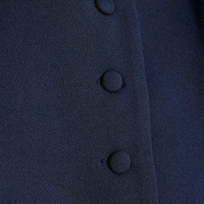 Navy Pleated Halter Neck Waistcoat