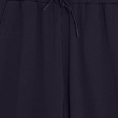 Navy Premium High Waisted Wide Leg Joggers