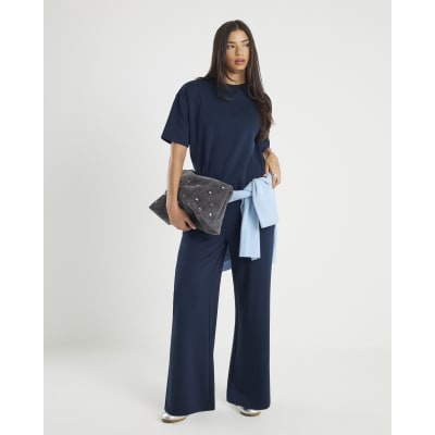 Navy Premium Short Sleeve Boxy Fit T-shirt