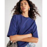 Navy Premium Short Sleeve Diamante T-shirt