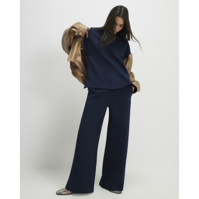Navy Premium Twill Short Sleeve Top