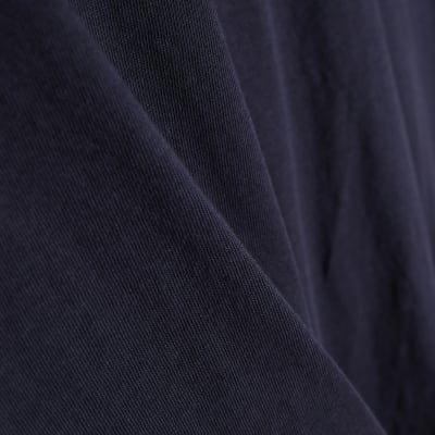 Navy Short Sleeve Twist Front T-Shirt