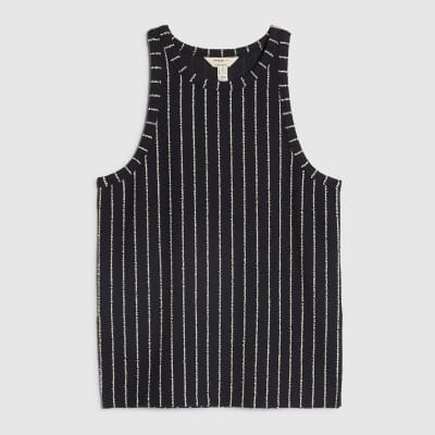 Navy Sleeveless Stripe Top