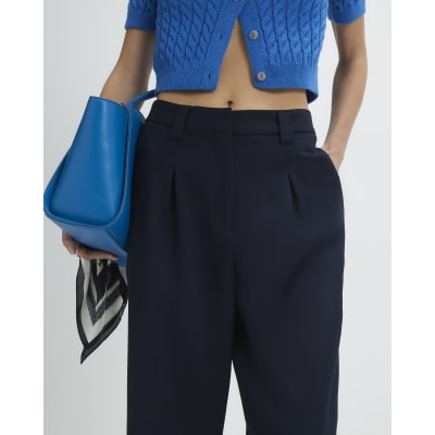 Navy Straight Leg Trousers