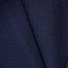 Navy Textured Wide Leg Trousers