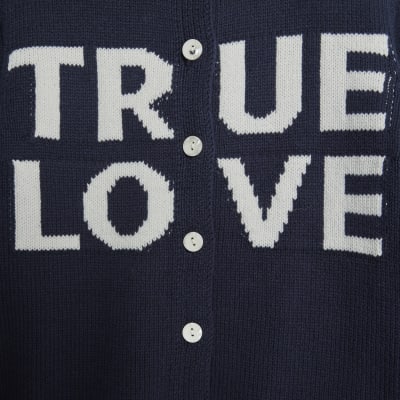 Navy True Love Cardigan Trousers Set
