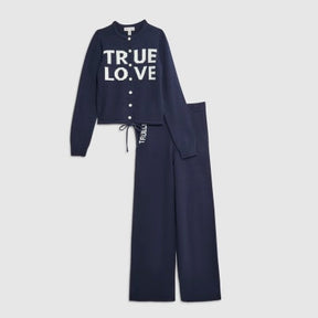 Navy True Love Cardigan Trousers Set