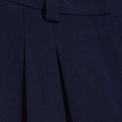 Navy Wide Leg Trousers