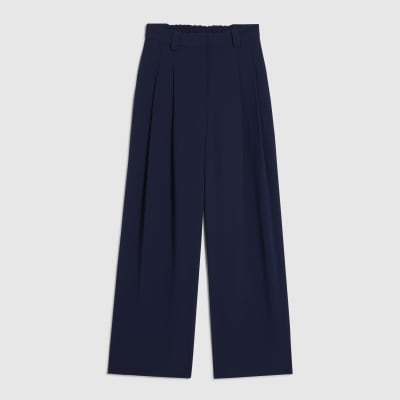 Navy Wide Leg Trousers