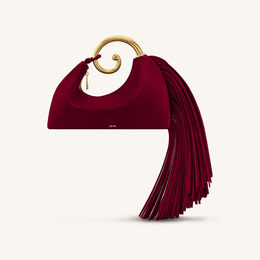 Nell Fringe Hardware Top Handle Bag - Burgundy
