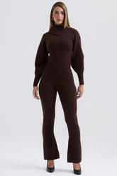 Chocolate cashmere blend trousers