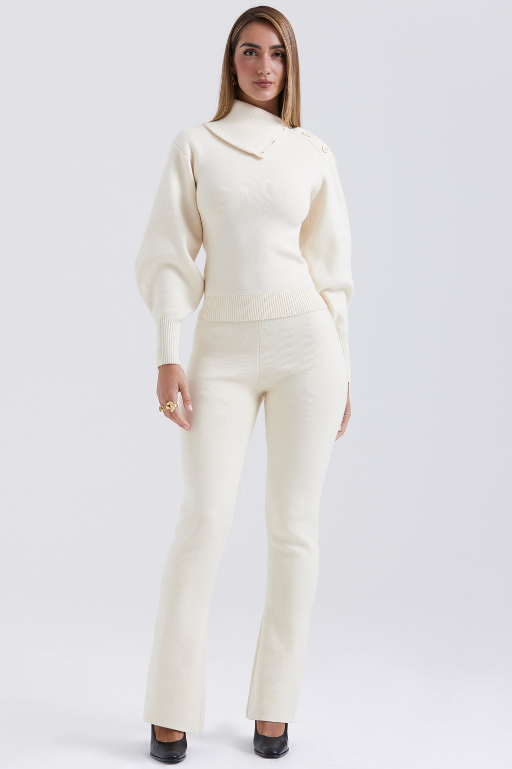 Cream cashmere blend sweater