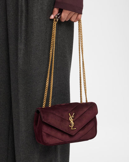 Saint Lauren Maroon Loulou Quilted Leather Shoulder Bag (Copy)
