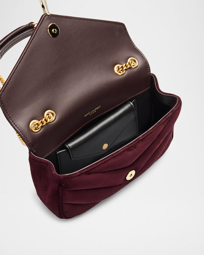 Saint Lauren Maroon Loulou Quilted Leather Shoulder Bag (Copy)