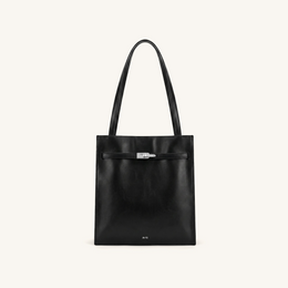 Noelle Belted Tote Bag - Black