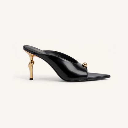 Noemi Pointed-Toe Mule Heels - Black