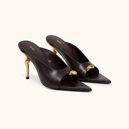 Noemi Pointed-Toe Mule Heels - Burgundy