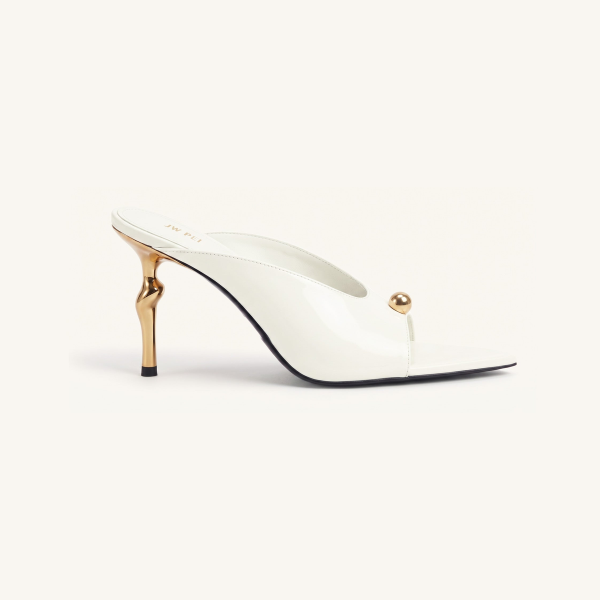 Noemi Pointed-Toe Mule Heels - White