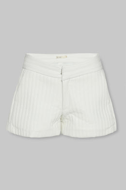 RIBBED VEGAN LEATHER SHORTS